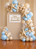 Elegant Ocean Backdrop with Starfish themed Balloon Garland