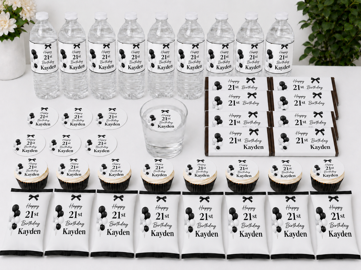 Black and White Ribbon Theme Treat Package