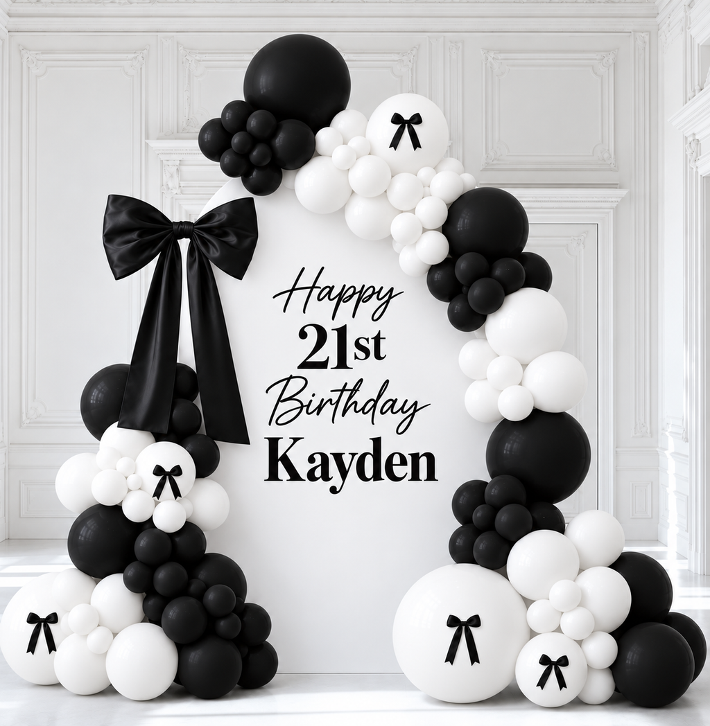 Ribbon Themed Balloon Arch