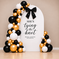 Tying the Knot Themed Arch Wall with Balloon Garland