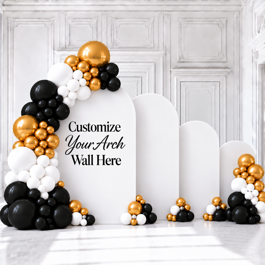 Fully Customizable Arch Backdrop Wall and Balloon Garlands